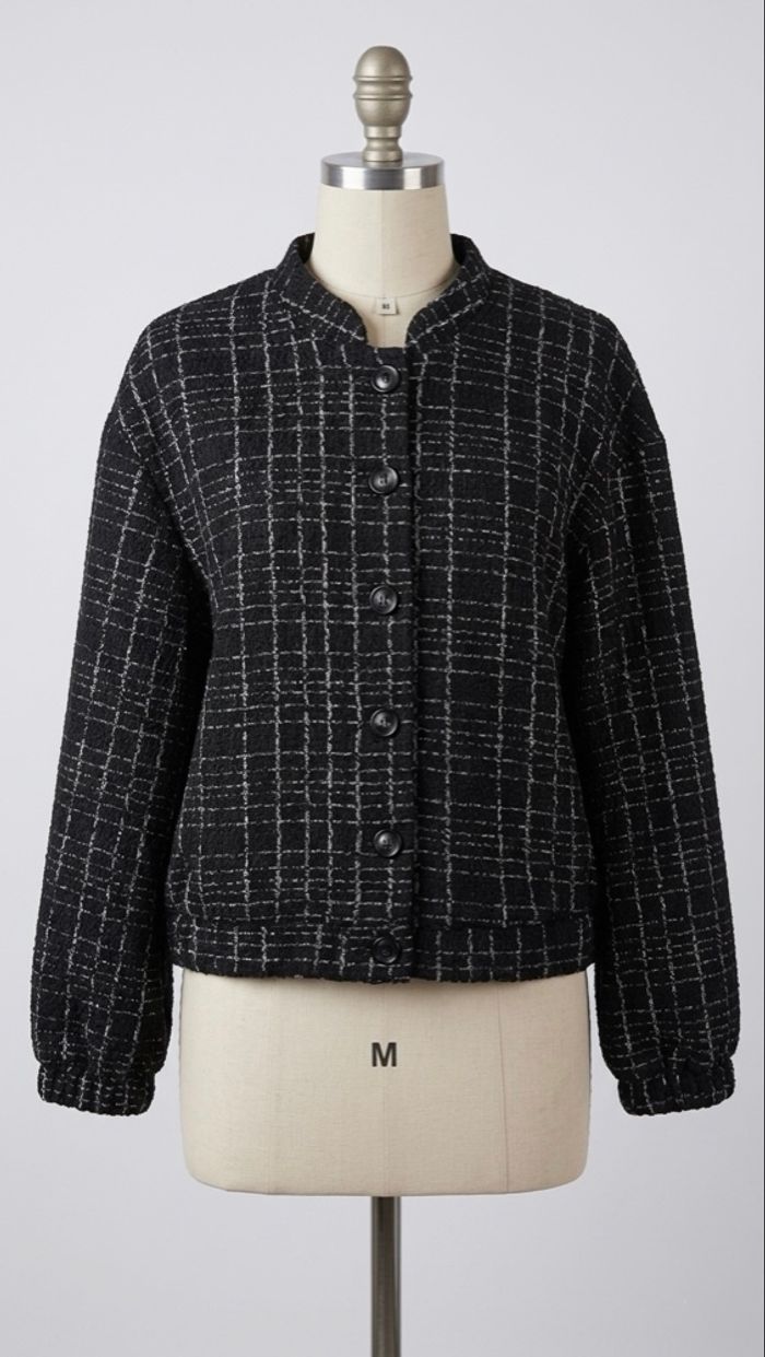 Bréal - Veste bomber en maille texturée - Taille 38 - Noir/Blanc - Neuf avec étiquette - photo numéro 1