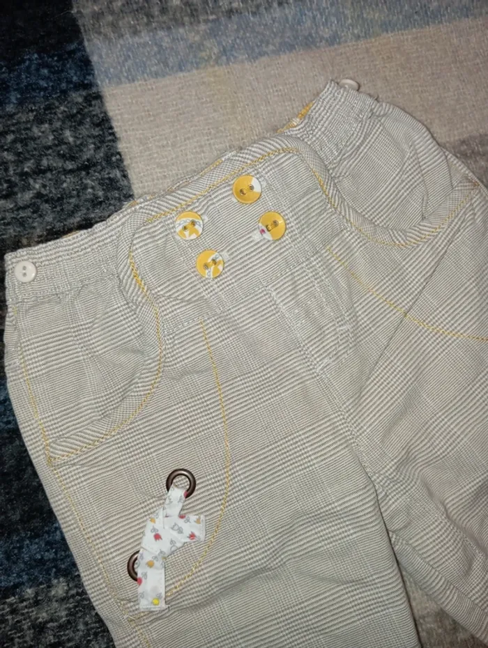 Pantalon en toile fille 9 mois sergent major - photo numéro 2