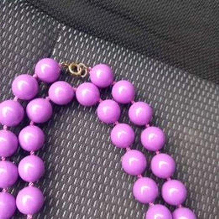 Sautoir avec perles violettes - photo numéro 4