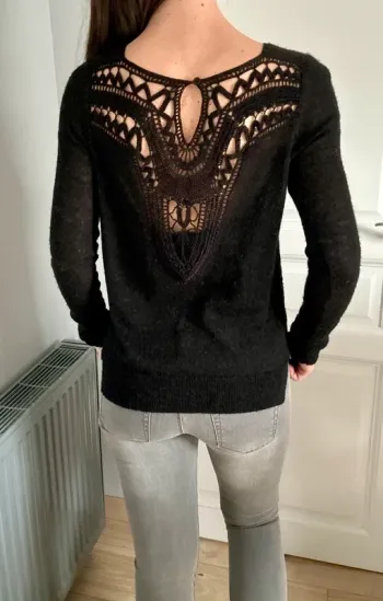 Pull noir dos dentelle – Comptoir des Cotonniers (T36/S)
