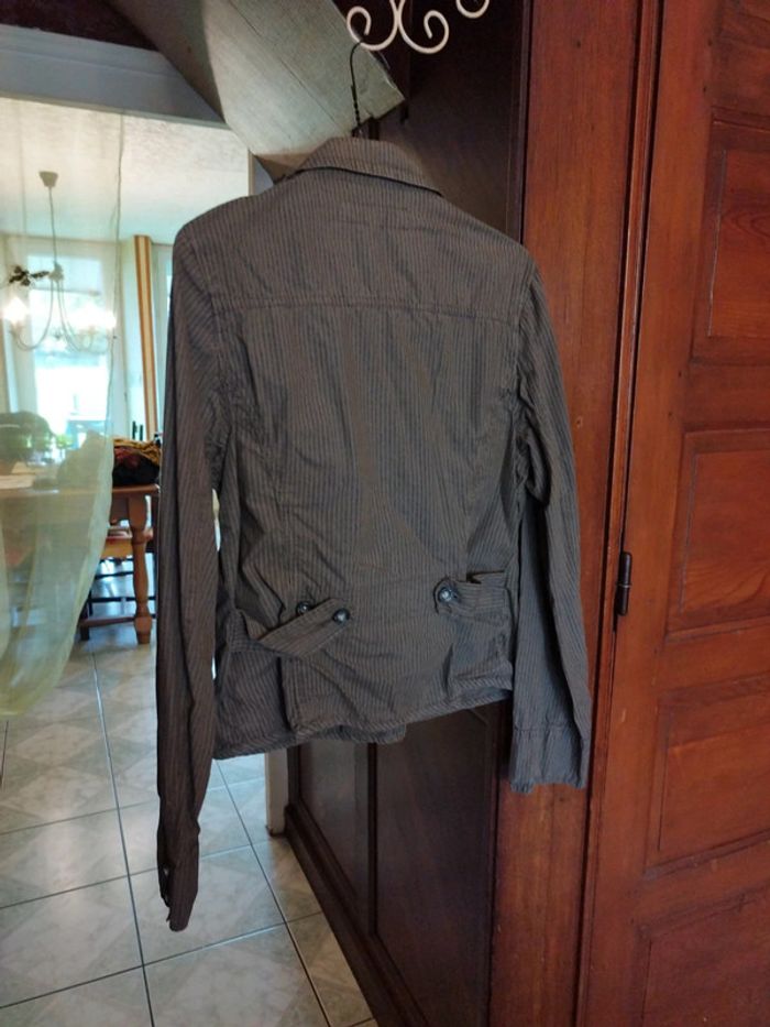 Veste blazer rayures marron vintage y2k M/38 - photo numéro 10