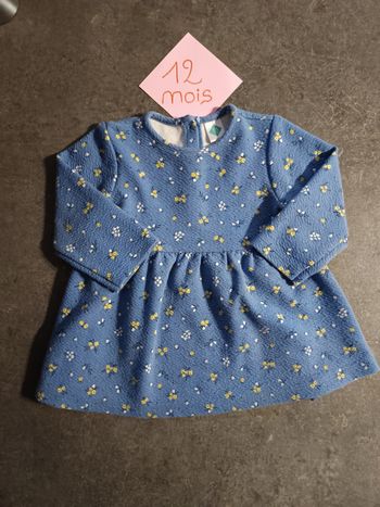 Robe bleue fleurie 12 mois