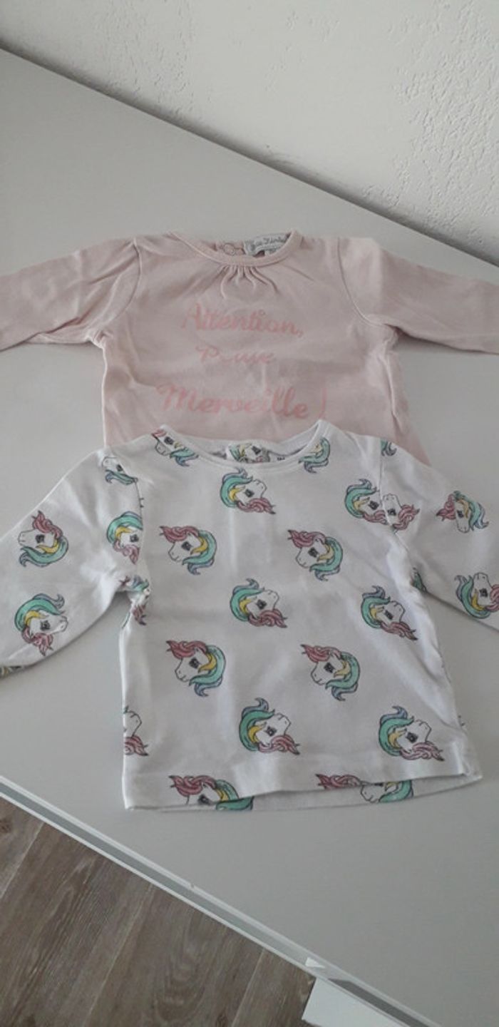 Lot de 2 T.shirts manches longues 1 mois