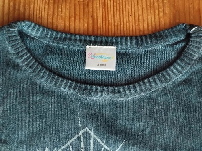 Pull léger bleu ardoise – PocoPiano – 8 ans – Casual & confortable - photo numéro 3
