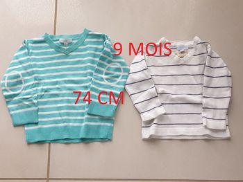 2 pulls 9 mois et 74 cm