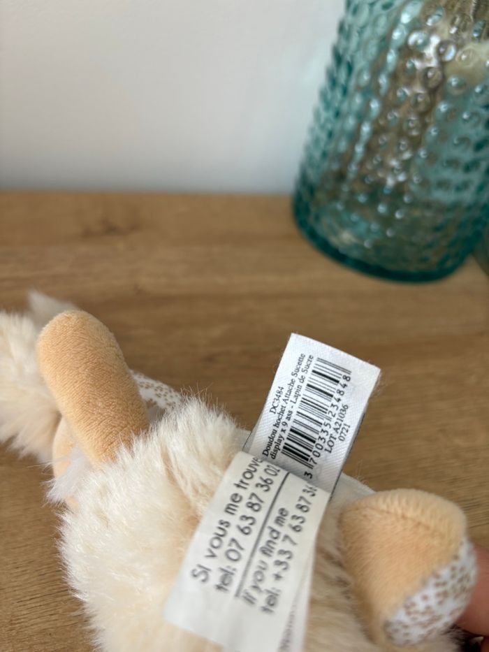Doudou lapin beige hochet - photo numéro 5
