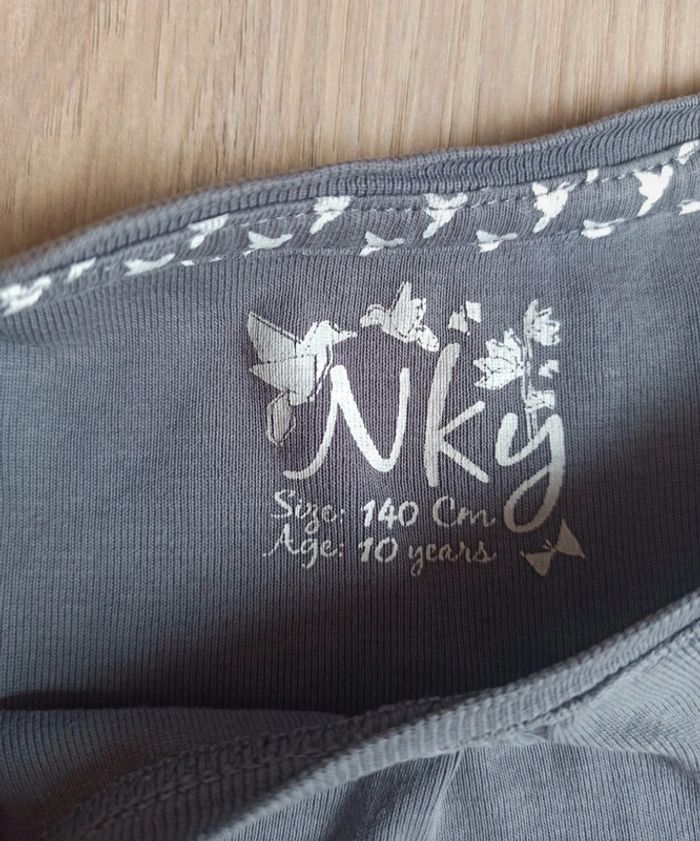 T-shirt manches longues gris mauve NKY 10 ans - photo numéro 2