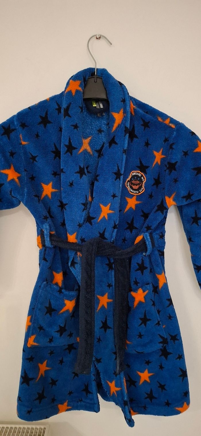 Robe de Chambre peignoir Garçon - Orchestra - Taille 8 Ans - Étoiles Orange et Bleu - Très Chaude - photo numéro 2