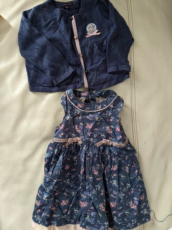 Ensemble gilet robe Sergent Major 12 mois 74 cm bleu marine