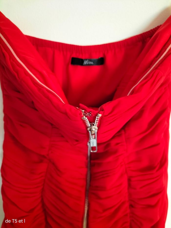 Robe élégante rouge comme neuve taille 36 marque Mim - photo numéro 3