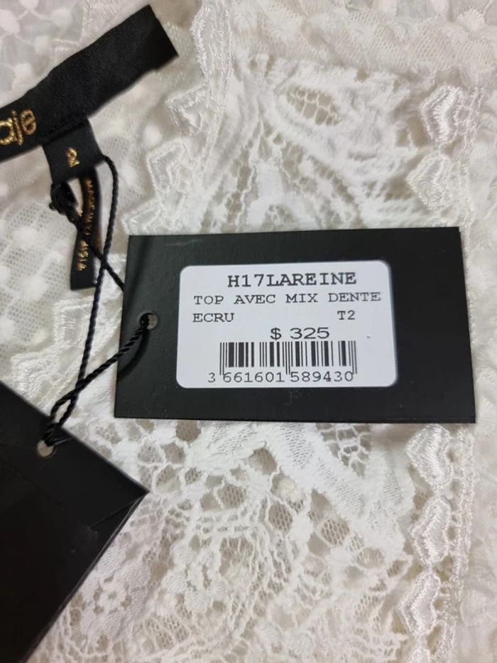 Maje blouse écru dentelle * taille 2 * - photo numéro 13