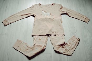 Pyjama deux pièces de couleur abricot, imprimé. Taille 14 ans 
