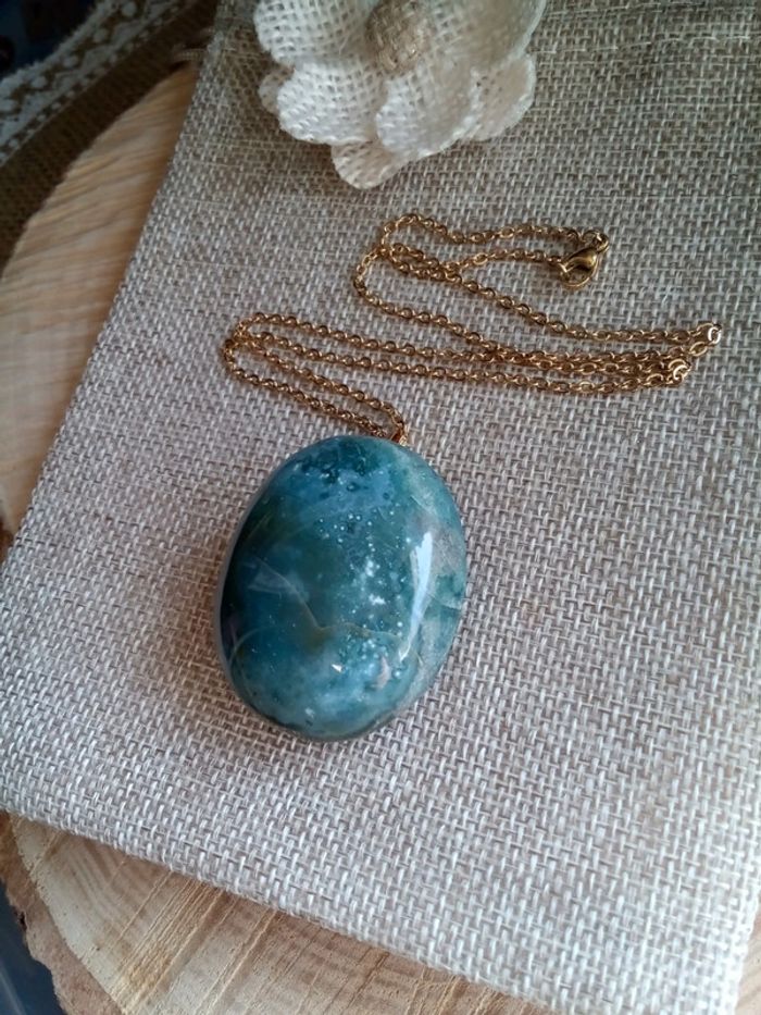 Collier pierre naturelle d'agate indienne