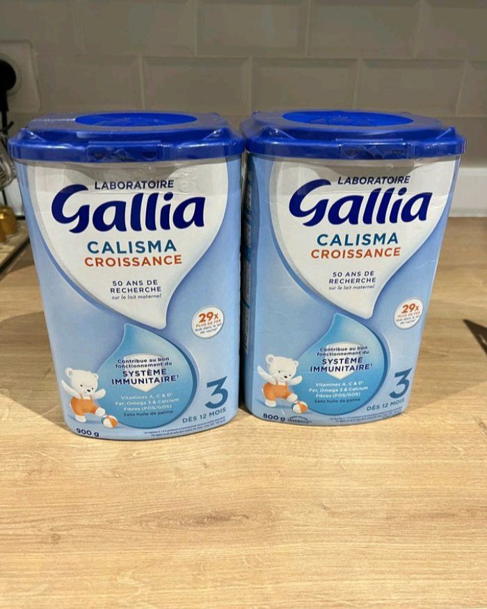 2 boîtes de lait gallia callisma. 3 ème âge . Neuves