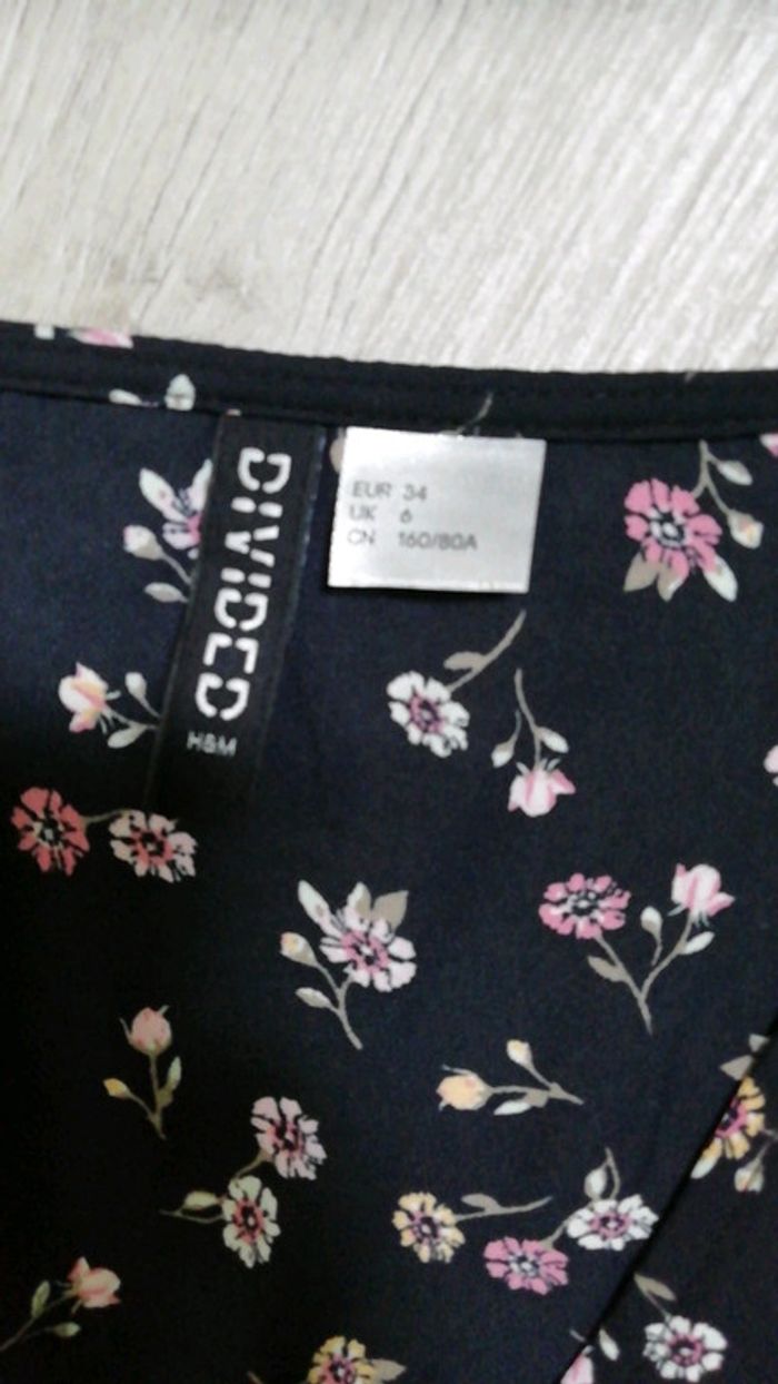 Blouse chemisier à fleurs H&m 34 neuf - photo numéro 2