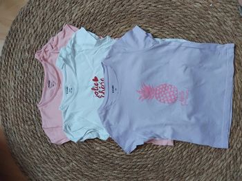 Lot 3 Tee-shirt fille manches courtes, kiabi, 3 ans