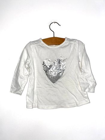 Tee shirt coeur argent