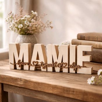 Enseigne mamie en bois gravé à personnaliser