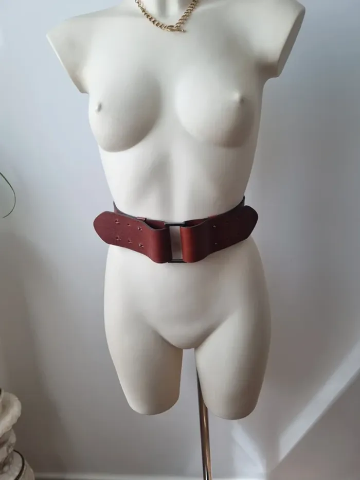Ceinture en cuir marron neuve Caroll - photo numéro 2