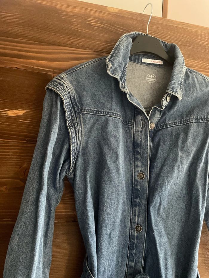 Robe en jean avec détail épaulette - photo numéro 2