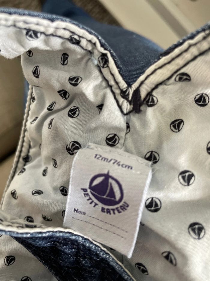 Salopette jeans petit bateau 1 an - photo numéro 7