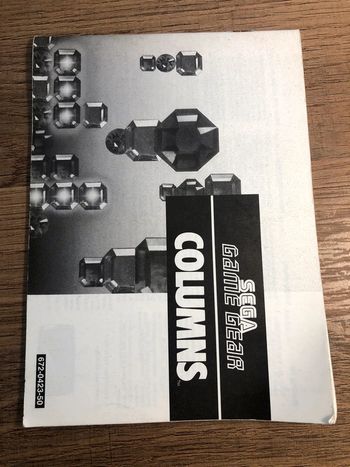 Notice mode d’emploi jeux vidéo sega Game gear columns