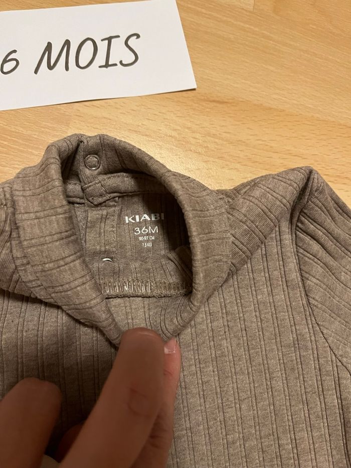 Body hiver manches longues col roulé Kiabi 36mois - photo numéro 2