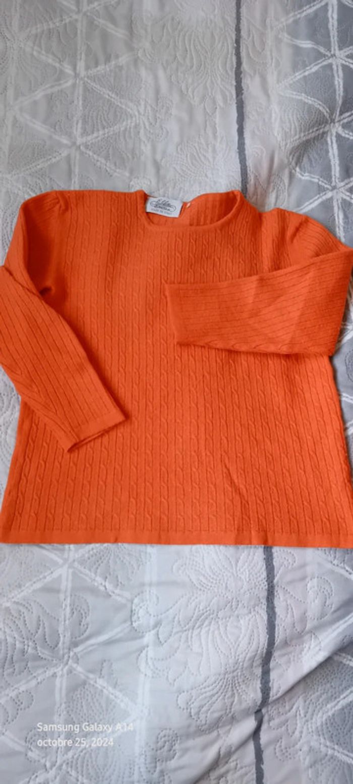 Pull court maille torsadée corail femme S Emme elle made in Italia - photo numéro 8