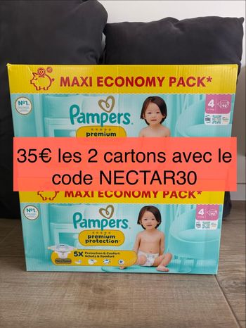 184 couches Pampers premium taille 4