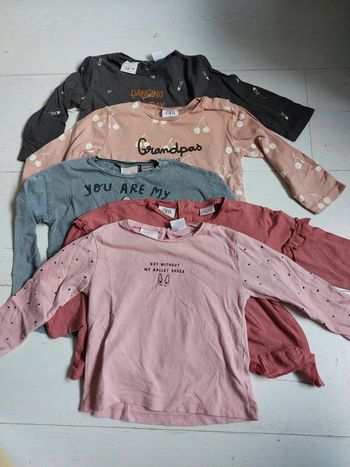 Lot de 5 t-shirts manches longues Zara Taille 9-12 mois