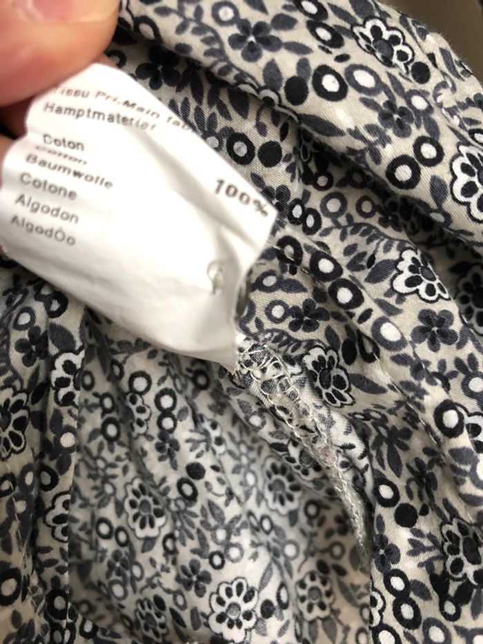 Chemise / blouse fleurie tons gris IKKS 10 ans - photo numéro 6
