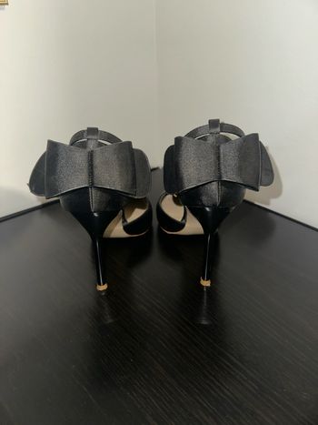 Escarpins à talons noir flots noeuds satin T37