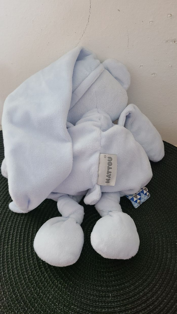 Peluche lapin Lapidou bleu nattou - photo numéro 2