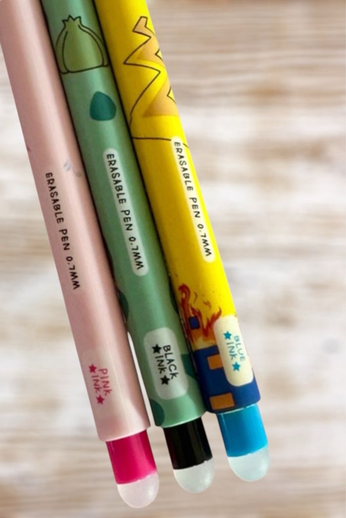 Lot de stylos gel effaçables Pokémon neuf