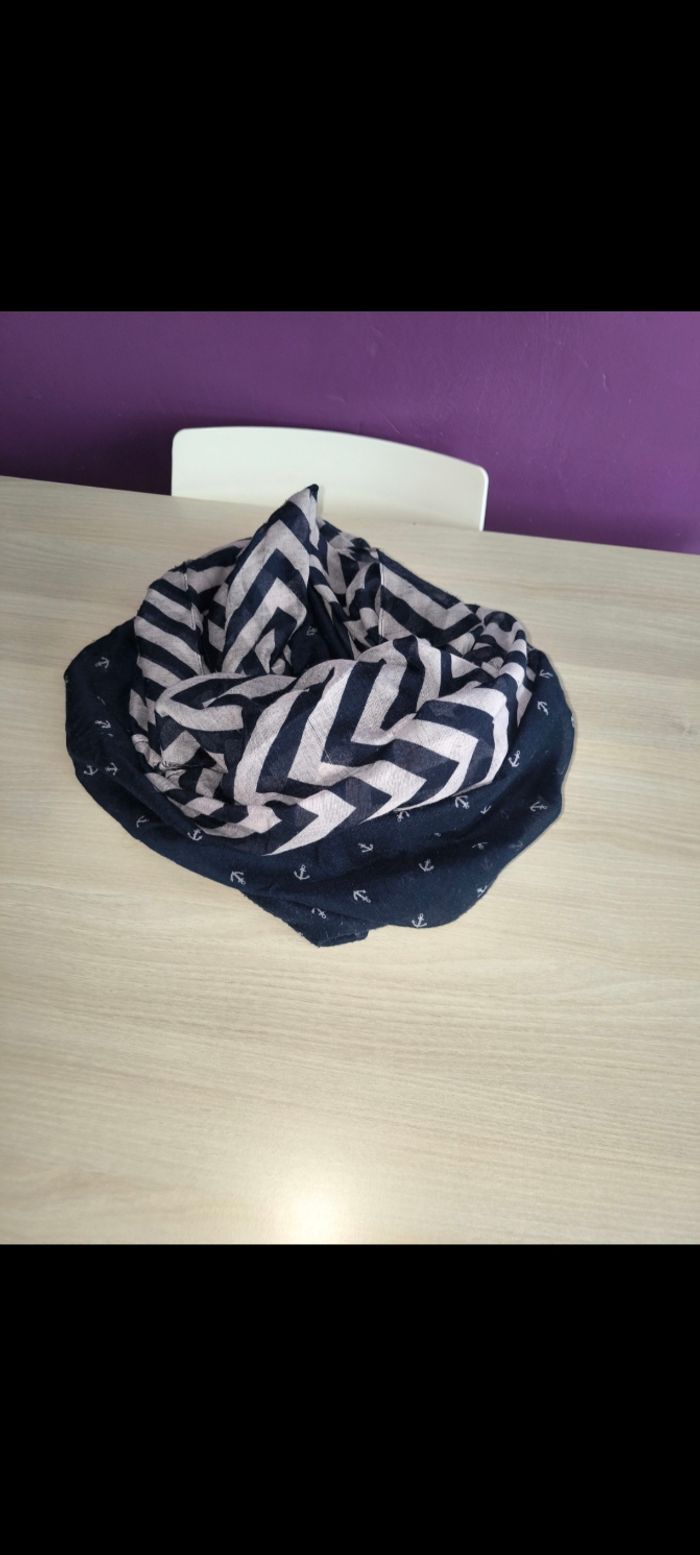 Foulard snood bleu