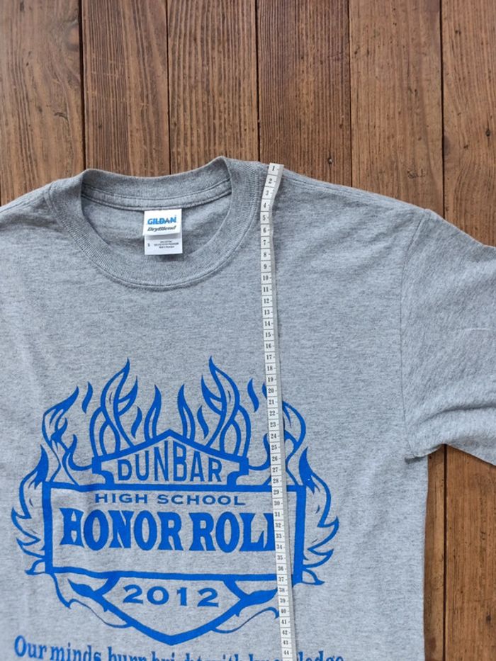 T-shirt vintage university hight school honor roll 2012 gris S - photo numéro 6