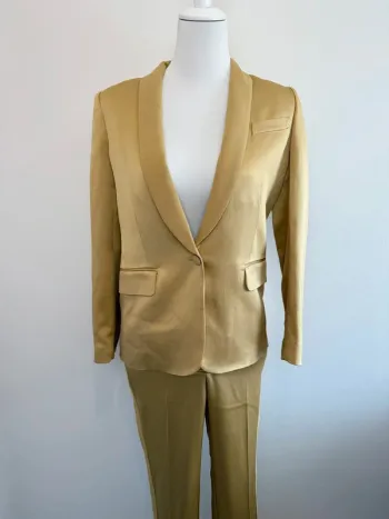 Tailleur ensemble blazer et pantalon Maison Sarah Lavoine doré taille XS parfait état