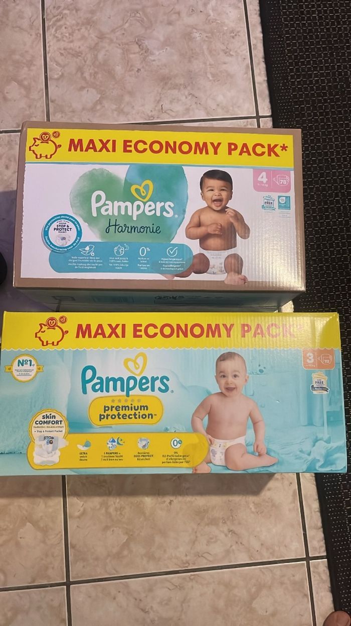 2 couches pampers 3 et 4 (21€ avec le code PINGOUIN30)