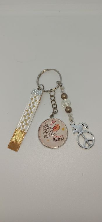 Porte clé marraine " Super marraine "