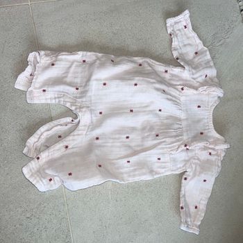 Pyjama gaz de coton rose poudré