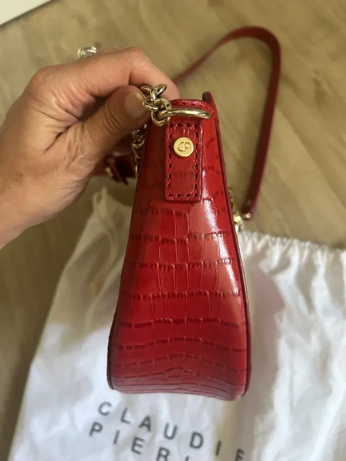 Claudie Pierlot, sac en cuir rouge avec dustbag État neuf - photo numéro 4