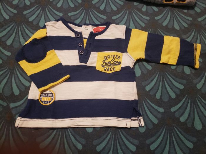 T-shirt manches longues rayé tissaia 3 mois