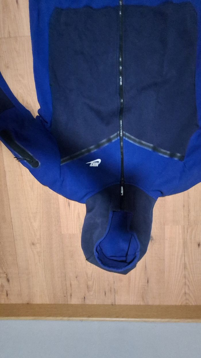 Pull à zip nike tech bleu taille L - photo numéro 3