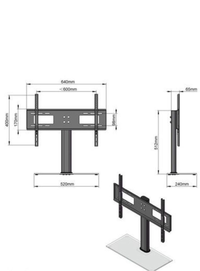 Pied TV Universel Support TV 32-55 Pouces LCD-LED-Plasma Hauteur Réglable - Charge Maximal 40kg Max - photo numéro 2