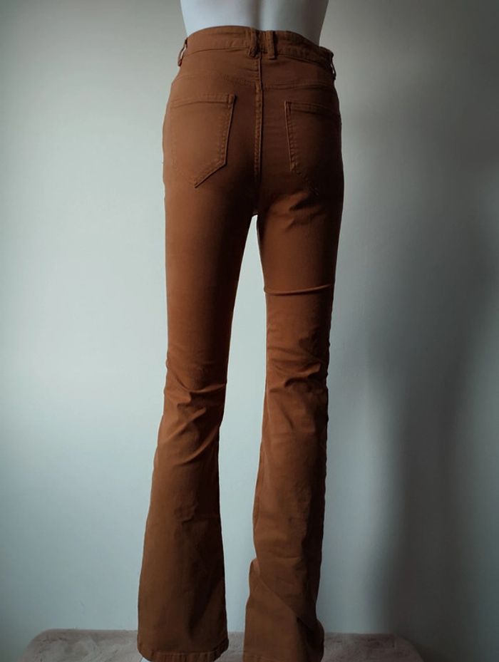 Jean XS taille haute et bas évasé Cache Cache marron clair - photo numéro 5