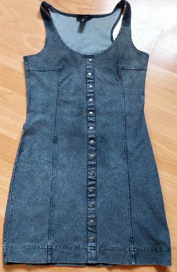 Robe en jeans noir effet délavé