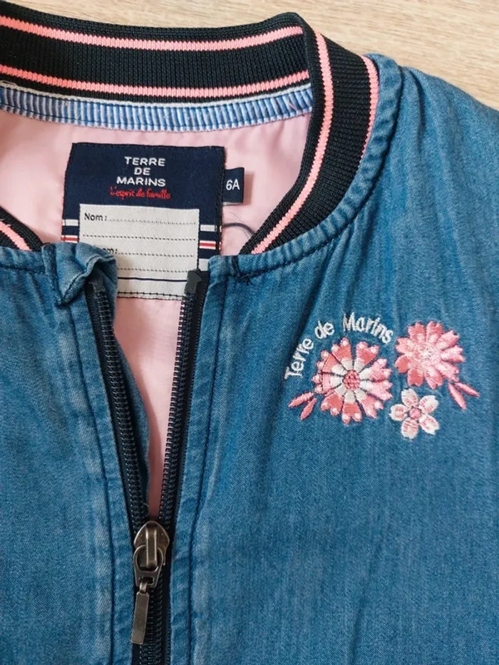 Joli bomber zippé effet jean 6A - photo numéro 2