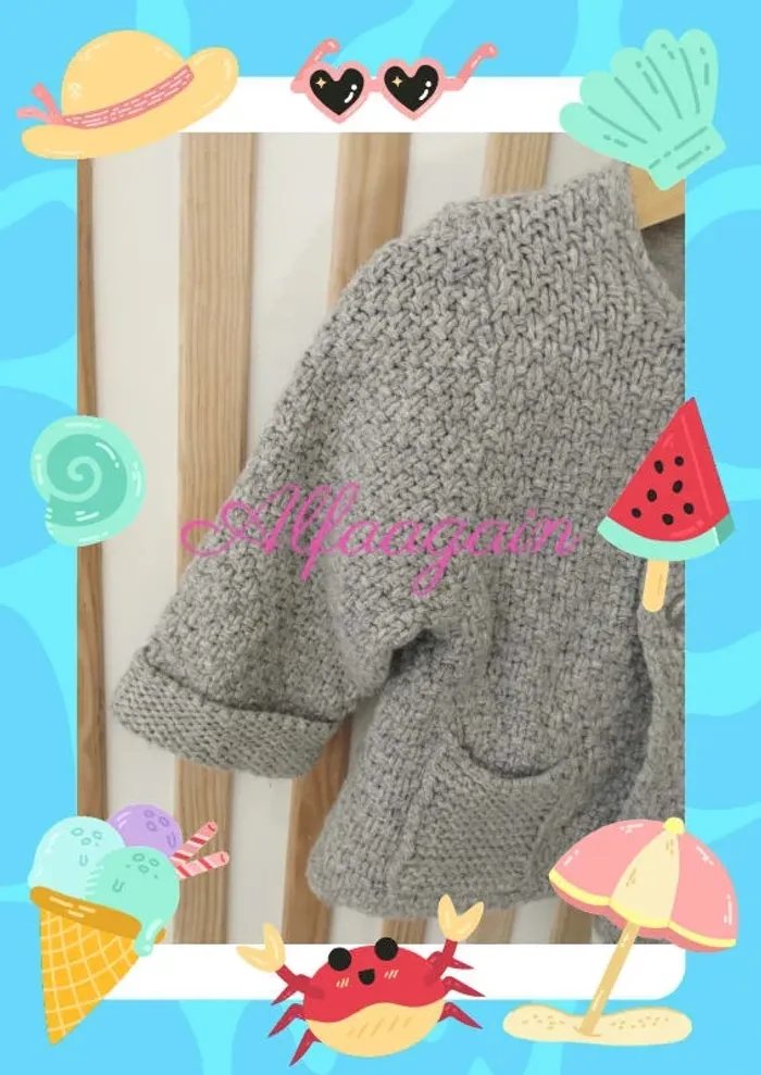 Gilet gris tricot fille 9mois Vertbaudet - photo numéro 3