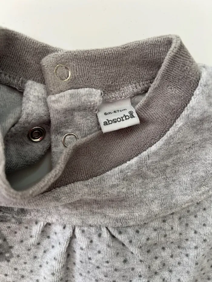 Pyjama velours Absorba – 6 mois (La plus mignonne c’est moi) - photo numéro 2