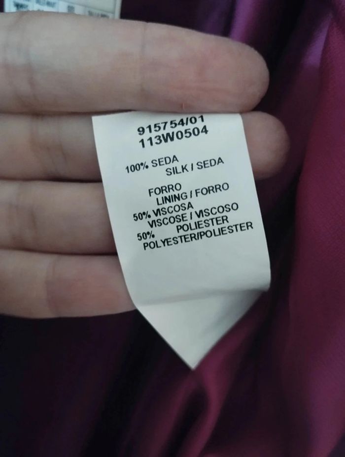 🌹 Ensemble Veste & Jupe Magenta Pure Soie Sintesis T50/52🌹 - photo numéro 12